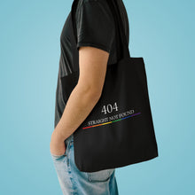 FÆBRIQ '404: Straight Not Found' Cotton Tote — black cotton tote bag with the white 404 and italic 'Straight Not Found' line.